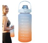 64 Oz Reusable Bottle - 2l Cycling Bottle, Cycling Water Bottle | Leak Proof Portable Drinking Water Bottles, Gradient Color Sports Water Bottle with FIip Top Straw for Fitness Outdoor Sports Camping