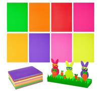 64 Pack Colored Corrugated Cardboard Sheets for Crafts, Art Projects, DIY Signs, 8 Bright Colors (8.3 x 11.8 in)