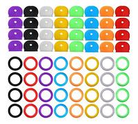 64 Pack Key Caps, Key Covers, Key Colour Caps, Coloured Key Caps, Key Covers Caps Novelty, Key Identifiers Coding Label Covers for Standard Flat House Keys, 2 Styles