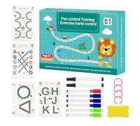 64 Pages Handwriting Practice Books for Toddler - Include Alphabet & Number, Reusable Scribble Smart Workbook Set with 8 Pens & Eraser, Learn to Writing Practice Activity Book for Kids Ages 2 3 4 5 6