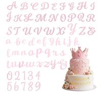 64 Pcs Acrylic Alphabet Number Cake Topper, Personalized Custom Name Cake Topper with A-Z Letter 0-9 Number DIY Cupcake Decoration for Wedding Baby Shower Party Supplies (Rose Gold)