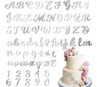 64 Pcs Cake Toppers Letter Numbers for Cakes, Numbers 0-9 in Mirrored and A-Z Letters Upper and Lower Case, Acrylic Personalized Cake Decorations for Birthday Wedding Party, Silver