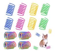 64 PCS Cat Spring Toys, Colorful Springs Toys, Creative and Interactive Durable Heavy Plastic Springs Cat Toys, for Indoor Cats Kitten Toys