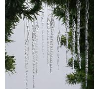 64 Pcs Icicle Ornaments for Christmas Tree Decorations, Glass Christmas Tree Ornaments, Decorative Crystal Hanging Icicles Decor for Xmas Frozen Winter Wonderland Wedding Party Decor
