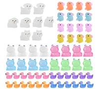 64 Pcs Mini Resin Animal, Luminous Tiny Toy Resin Figures With 4 Cute Animal Styles, Glow in the Dark Mini Duck, Frogs, Dogs, Rabbit for DIY Miniature Garden Landscape Dollhouse Home Decoration