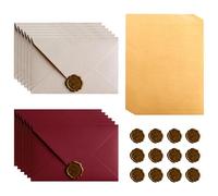 64 PCS Writing Paper and Envelopes Sets, Love Letter Writing Set with 12 Gift Envelopes 12 Seal Stickers and 40 A5 Vintage Paper for Birthday Wedding Invitation