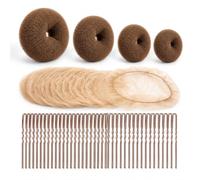 64-Piece Hair Bun Set, Hairpiece Bun Maker Set with Hair Net