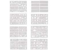 64 Pieces Children's Painting Templates, Children's Graffiti Templates, Lace Painting Templates, Hollow Copying Templates, Engraving Templates, Reusable Templates