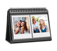 64 Pockets Desk Calendar Album for Fujifilm Instax Wide 300, Polaroid 600 i-Type 3.5x4.5 Inch Film Album, Compatible with Polaroid Now OneStep2 OneStep+ Instant Camera, POP Lab Print Camera (Black)