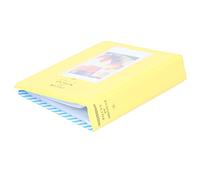 64 Pockets Mini Photo Album 3in Photo Picture Card Storage Case PVC Photo Album Book Style 64 Pockets - 16 Pages for Fujifilm Mini 9 3in Photos (grapefruit yellow)