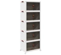 (64 x 40 x 179 cm) vidaXL Stackable Storage Box with Wheels Storage Container Stackable BinTruck