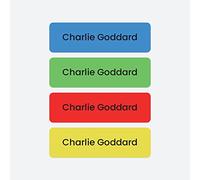 64 x No Iron Personalised Stick On Waterproof Washable Name Labels Great for Clothes, School Uniform, Equipment, Shoes. School, Nursery, Day Care, Hospital - Plain Brights