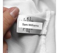 64 x No Iron, Small Personalised Stick On School Uniform/Equipment Name Labels Great for Clothes, Equipment, Shoes and Much More. - White