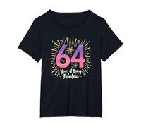 64 Years of Being Fabulous Birthday Gift T-Shirt, Women's Plus, Black, 4X
