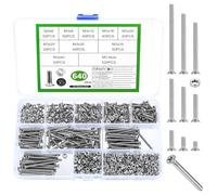 640 Pcs M3 Bolts Set, Countersunk Head Bolts and Nuts, Flat Head Screws, Stainless Steel Cross Machine Screws and Nuts Assortment Kit