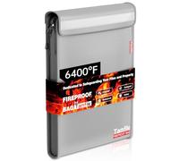 6400℉ Fireproof Document Bag with Zipper, 15”x 11” Waterproof Fireproof Money Bag with 2 Pockets, Safe Important Document Organizer for A4 A5 Legal Letter Size, Valuables, Legal Documents (Grey)