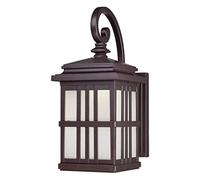 64002 One-Light Dimmable LED Outdoor Wall Fixture, Oil Rubbed Bronze Finish with Frosted Glass