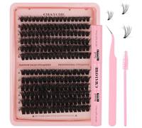 640pcs 30 40 50 60 80 100D,12-18mm Mixed D-DIY Curly Eyelash Clusters, 30D & 40D Volume, Individual Lashes with Bond & Seal, Cruelty-Free Eyelash Extension Kit (80D+100D)