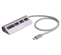 64292 Hub USB microSD,SD PnP Grey Number of Port: 5 5Gbps Metal DELOCK