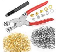 643Pcs Grommet Tool Kit 1/2 Inch(Inside Hole Size) Eyelet Kit with 320Pcs Eyelets Grommets, 320Pcs Washers, and Grommet Eyelet Pliers for Leather/Belt/Shoes/Crafts