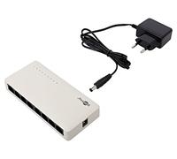 64564 Ethernet switch DC socket, RJ45 socket x8 white GOOBAY