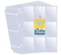 648 Pockets Double Side Trading Card Sleeve, Fabmaker 9 Pocket Card Sleeves Binder Sheets for 3 Ring Binder, Durable Trading Card Binder Sleeves Fit for MTG, Baseball, Game, Business Cards, Coupon