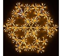 64Cm Starburst Snowflake Shape Silhouette with 300 Warm White LEDs Twinkling Micro LED Lights Christmas Display Shatchi Yellow One Size
