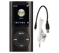 64G MP3 Player, 1.8 Inch Screen MP3 Music Player for Sports Studying, Support MP3 WMA FLAC APE, Earphone Included (Black)
