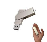 64G USB Voice Recorder Digital Voice Activated Recorder Mini Audio Small Dictaphone Secret Sound Recorder Keychain- Metal Material Rotating Body