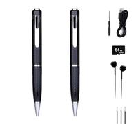 64G Voice Recorder Pen, Portable Recording Pen with Noise Cancellation, Digital Voice Activated Recorder with Playback for Lectures Meetings, Work, Interviews (2pc)