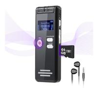 64G Voice Recorder with Playback - 1536kbps Digital Voice Recorder, Type-C Interface Tape Recorder, One-Touch HD Dual MIC Recording Device for Lecture, Interview, Meeting