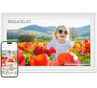 64GB 15.6" Frameo Digital Photo Frame WiFi Bright White - 1920 * 1080P FHD IPS Touch Screen Large Electronic Picture Frames, Auto Rotate, Wall Mountable, Sharing Photos and Videos