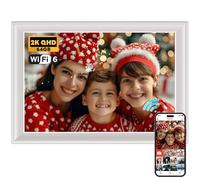 64GB 2K Digital Photo Frame, WiFi6 Digital Photo Frame, 100% sRGB 10.5 inch 1920x1280 FHD IPS Touch Screen, Share Photos and Videos via Frameo App, Extend