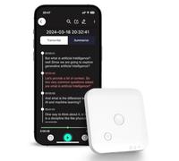 64GB AI-Powered Voice Recorder with Speech-to-Text & Summarization Supports 100 Languages White / 64GB