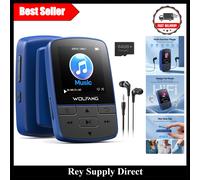 WOLFANG 64GB MP3 Players with Bluetooth 5.3, Sports Clip, Mini Size, Weigh 1 oz, HiFi Speaker FM Radio, Voice Recorder, Earphones included