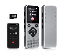 64GB Bluetooth Voice Recorder with Noise Reduction, Digital Voice Recorder with Playback, Voice Activated Recorder with 3072 kbps High Bit Rate for Interviews, Meetings, Lectures