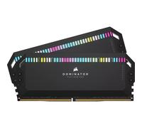 Corsair DOMINATOR PLATINUM RGB DDR5 64GB (2x32GB) 5600MHz C32 Intel Optimised Desktop Memory (Onboard Voltage Regulation, Patented CORSAIR DHX Cooling, 12 Ultra-Bright CAPELLIX RGB LEDs) Black