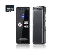 64GB Digital Voice Activated Recorder with Playback - 3072Kbps HD Audio Recorder - Recording Device Tape Recorder with 20H Continuous Recording, A-B Repeat - Recorder for Lectures, Classes, Meetings