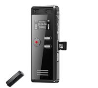 64GB Digital Voice Activated Recorder with Playback - 4552 Hours Audio Recording Device, 3072Kpbs HD Dual MIC Tape Recorder Device for Lecture A-B Repeat, MP3 Player,【64GB TF Card Included】