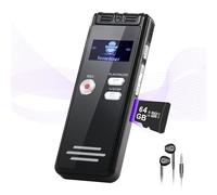 64GB Dual-Mic Voice Activated Recorder - 1536Kbps HD Dual MIC Tape Audio Recording Device with Playback, 4800H Digital Voice Recorder for Conference/Class/Interview