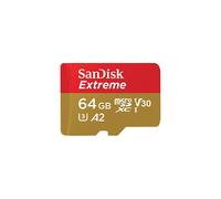 SanDisk 64GB Extreme microSDXC card for Action Cams and Drones + SD adapter + RescuePRO Deluxe, up to 170 MB/s, with A2 App Performance, UHS-I , Class 10, U3, V30