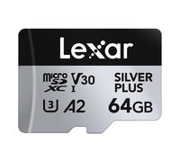 64GB Lexar SILVER PLUS MicroSDXC UHS-I Card, V30, 205MB/s Read,100MB/s Write
