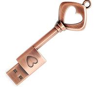 64GB Memory Stick, BORLTER CLAMP Retro Metal Love Heart Key Shaped Thumb Drive USB 2.0 Flash Drive