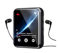 64GB MP3 Player with Bluetooth 5.0, Portable Digital Lossless Music Player, Built-in Speaker, 1.8 in Full Touch Screen, FM Radio, Pedometer, Line-in Recording, Earphones Included, Support up to 128GB