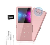 64GB MP3 Player with Bluetooth 5.2, AiMoonsa Music Player with Built-in HD Speaker, FM Radio, Voice Recorder, HiFi Sound, E-Book, Earphones Included