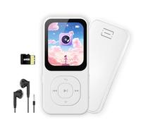 64GB MP3 Player with Bluetooth 5.3, PECSU HD Screen Music Player with Speaker, FM Radio, Voice Recorder, HiFi Sound, E-book, Earphones Included (White)