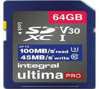 Integral INSDX64G-100V30 64GB SD CARD SDXC UHS-1 U3 CL10 V30 UP TO 100MBS READ 45MBS WRITE UHS-I