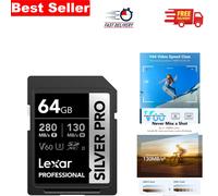 64GB SILVER PRO SDXC Card | 130MB/s Write Speed for Smooth 4K Video Capture