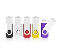 64GB USB 3.0 Flash Drive 5 Pack, KOOTION USB 3.0 Memory Stick with LED Indicator Swivel Thumb Drives Bulk U Disk 64GB Pendrive Jump Drive Zip Drive for Data Storage (64GB, 5 Pack, Silver Clip)