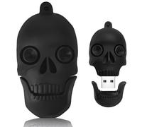 64GB USB Flash Drive Personality Skull Shaped Memory Stick, BorlterClamp Cool Thumb Drive USB 2.0 Pen Drive Amazing Gifts, Black